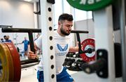 20 November 2023; Robbie Henshaw during a gym session on the Leinster Rugby 12 Counties Tour at the South East Technological University in Carlow. Photo by Harry Murphy/Sportsfile