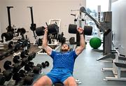 20 November 2023; Jason Jenkins during a gym session on the Leinster Rugby 12 Counties Tour at the South East Technological University in Carlow. Photo by Harry Murphy/Sportsfile