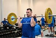 20 November 2023; Cian Healy during a gym session on the Leinster Rugby 12 Counties Tour at the South East Technological University in Carlow. Photo by Harry Murphy/Sportsfile