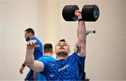 20 November 2023; Cian Healy during a gym session on the Leinster Rugby 12 Counties Tour at the South East Technological University in Carlow. Photo by Harry Murphy/Sportsfile