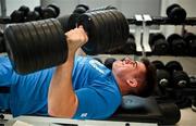 20 November 2023; Dan Sheehan during a gym session on the Leinster Rugby 12 Counties Tour at the South East Technological University in Carlow. Photo by Harry Murphy/Sportsfile
