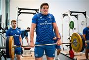 20 November 2023; Joe McCarthy during a gym session on the Leinster Rugby 12 Counties Tour at the South East Technological University in Carlow. Photo by Harry Murphy/Sportsfile