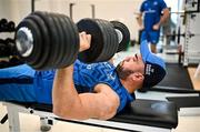 20 November 2023; Charlie Ngatai during a gym session on the Leinster Rugby 12 Counties Tour at the South East Technological University in Carlow. Photo by Harry Murphy/Sportsfile