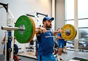 20 November 2023; Charlie Ngatai during a gym session on the Leinster Rugby 12 Counties Tour at the South East Technological University in Carlow. Photo by Harry Murphy/Sportsfile