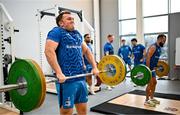 20 November 2023; Liam Turner during a gym session on the Leinster Rugby 12 Counties Tour at the South East Technological University in Carlow. Photo by Harry Murphy/Sportsfile