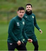 20 November 2023; Mikey Johnston and Jamie McGrath, left, during a Republic of Ireland training session at the FAI National Training Centre in Abbotstown, Dublin. Photo by Stephen McCarthy/Sportsfile
