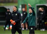 20 November 2023; Jamie McGrath and Adam Idah, left, during a Republic of Ireland training session at the FAI National Training Centre in Abbotstown, Dublin. Photo by Stephen McCarthy/Sportsfile