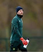 20 November 2023; Goalkeeper Caoimhin Kelleher during a Republic of Ireland training session at the FAI National Training Centre in Abbotstown, Dublin. Photo by Stephen McCarthy/Sportsfile