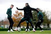 20 November 2023; Evan Ferguson, left, and Alan Browne during a Republic of Ireland training session at the FAI National Training Centre in Abbotstown, Dublin. Photo by Stephen McCarthy/Sportsfile