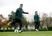 20 November 2023; Josh Cullen during a Republic of Ireland training session at the FAI National Training Centre in Abbotstown, Dublin. Photo by Stephen McCarthy/Sportsfile