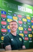 20 November 2023; James McClean during a Republic of Ireland press conference at FAI Headquarters in Abbotstown, Dublin. Photo by Stephen McCarthy/Sportsfile