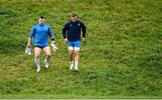 20 November 2023; Cian Healy and Josh van der Flier arrive for a squad training session on the Leinster Rugby 12 Counties Tour at Kilkenny College in Kilkenny. Photo by Harry Murphy/Sportsfile