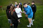 20 November 2023; Cian Healy signs autographs after a squad training session on the Leinster Rugby 12 Counties Tour at Kilkenny College in Kilkenny. Photo by Harry Murphy/Sportsfile