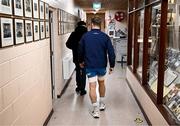 20 November 2023; Josh van der Flier walks through the school after a squad training session on the Leinster Rugby 12 Counties Tour at Kilkenny College in Kilkenny. Photo by Harry Murphy/Sportsfile