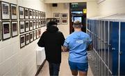 20 November 2023; Andrew Porter walks through the school with deputy head Aubrey O'Keeffe after a squad training session on the Leinster Rugby 12 Counties Tour at Kilkenny College in Kilkenny. Photo by Harry Murphy/Sportsfile
