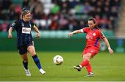 19 November 2023; Megan Smyth-Lynch of Shelbourne and Laurie Ryan of Athlone Town during the Sports Direct FAI Women's Cup Final match between Athlone Town and Shelbourne at Tallaght Stadium in Dublin. Photo by Stephen McCarthy/Sportsfile