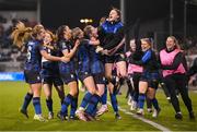 19 November 2023; Athlone Town players celebrate after Gillian Keenan scored their side's second goal during the Sports Direct FAI Women's Cup Final match between Athlone Town and Shelbourne at Tallaght Stadium in Dublin. Photo by Stephen McCarthy/Sportsfile