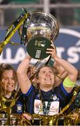 19 November 2023; Laurie Ryan of Athlone Town lifts the FAI Cup during the Sports Direct FAI Women's Cup Final match between Athlone Town and Shelbourne at Tallaght Stadium in Dublin. Photo by Stephen McCarthy/Sportsfile