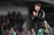 20 November 2023; Isaac Price of Northern Ireland after the UEFA EURO 2024 Qualifying Round Group H match between Northern Ireland and Denmark at the National Stadium at Windsor Park in Belfast. Photo by Ramsey Cardy/Sportsfile Photo by Ramsey Cardy/Sportsfile