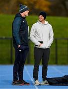 21 November 2023; Ireland forwards coach Paul O'Connell, left, and Limerick hurling coach Paul Kinnerk during a Munster rugby squad training session at University of Limerick in Limerick. Photo by Brendan Moran/Sportsfile