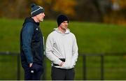 21 November 2023; Ireland forwards coach Paul O'Connell, left, and Limerick hurling coach Paul Kinnerk during a Munster rugby squad training session at University of Limerick in Limerick. Photo by Brendan Moran/Sportsfile