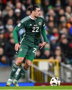 20 November 2023; Ciaron Brown of Northern Ireland during the UEFA EURO 2024 Qualifying Round Group H match between Northern Ireland and Denmark at the National Stadium at Windsor Park in Belfast. Photo by Ramsey Cardy/Sportsfile