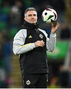 20 November 2023; IFA Technical Director Aaron Hughes before the UEFA EURO 2024 Qualifying Round Group H match between Northern Ireland and Denmark at the National Stadium at Windsor Park in Belfast. Photo by Ramsey Cardy/Sportsfile