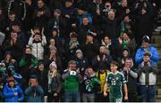 20 November 2023; Dion Charles of Northern Ireland celebrates after scoring his side's second goal during the UEFA EURO 2024 Qualifying Round Group H match between Northern Ireland and Denmark at the National Stadium at Windsor Park in Belfast. Photo by Ramsey Cardy/Sportsfile