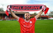 22 November 2023; Shelbourne FC new signing Keith Ward poses for a portrait at Tolka Park in Dublin. Photo by Tyler Miller/Sportsfile