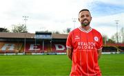 22 November 2023; Shelbourne FC new signing Keith Ward poses for a portrait at Tolka Park in Dublin. Photo by Tyler Miller/Sportsfile