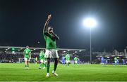 21 November 2023; Sinclair Armstrong of Republic of Ireland celebrates after scoring his side's second goal during the UEFA European Under-21 Championship Qualifier match between Republic of Ireland and Italy at Turners Cross in Cork. Photo by Eóin Noonan/Sportsfile