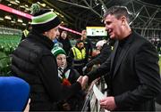 21 November 2023; Republic of Ireland manager Stephen Kenny with supporters before the international friendly match between Republic of Ireland and New Zealand at Aviva Stadium in Dublin. Photo by Piaras Ó Mídheach/Sportsfile