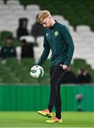 21 November 2023; Liam Scales of Republic of Ireland before the international friendly match between Republic of Ireland and New Zealand at Aviva Stadium in Dublin. Photo by Piaras Ó Mídheach/Sportsfile