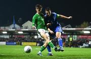 21 November 2023; Lorenzo Pirola of Italy in action against Johnny Kenny of Republic of Ireland during the UEFA European Under-21 Championship Qualifier match between Republic of Ireland and Italy at Turners Cross in Cork. Photo by Eóin Noonan/Sportsfile
