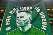 21 November 2023; A James McClean of Republic of Ireland banner during the international friendly match between Republic of Ireland and New Zealand at Aviva Stadium in Dublin. Photo by Piaras Ó Mídheach/Sportsfile