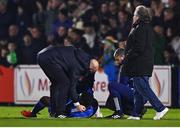21 November 2023; Wilfried Gnonto of Italy receives medical attention for an injury after the UEFA European Under-21 Championship Qualifier match between Republic of Ireland and Italy at Turners Cross in Cork. Photo by Eóin Noonan/Sportsfile