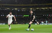 21 November 2023; James McClean of Republic of Ireland in action against Tim Payne of New Zealand during the international friendly match between Republic of Ireland and New Zealand at Aviva Stadium in Dublin. Photo by Stephen McCarthy/Sportsfile
