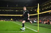 21 November 2023; James McClean of Republic of Ireland takes a corner kick during the international friendly match between Republic of Ireland and New Zealand at Aviva Stadium in Dublin. Photo by Stephen McCarthy/Sportsfile