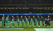 21 November 2023; The Republic of Ireland team before the international friendly match between Republic of Ireland and New Zealand at Aviva Stadium in Dublin. Photo by Stephen McCarthy/Sportsfile
