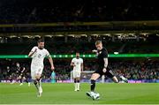 21 November 2023; James McClean of Republic of Ireland in action against Tim Payne of New Zealand during the international friendly match between Republic of Ireland and New Zealand at Aviva Stadium in Dublin. Photo by Stephen McCarthy/Sportsfile