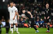 21 November 2023; Andrew Moran of Republic of Ireland, right, comes on as a second half substitute during the international friendly match between Republic of Ireland and New Zealand at Aviva Stadium in Dublin. Photo by Piaras Ó Mídheach/Sportsfile