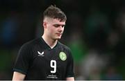 21 November 2023; Evan Ferguson of Republic of Ireland after the international friendly match between Republic of Ireland and New Zealand at Aviva Stadium in Dublin. Photo by Piaras Ó Mídheach/Sportsfile