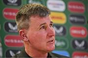21 November 2023; Republic of Ireland manager Stephen Kenny during a press conference after the international friendly match between Republic of Ireland and New Zealand at Aviva Stadium in Dublin. Photo by Seb Daly/Sportsfile
