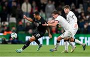 21 November 2023; Adam Idah of Republic of Ireland in action against Nando Pijnaker of New Zealand during the international friendly match between Republic of Ireland and New Zealand at the Aviva Stadium in Dublin. Photo by Seb Daly/Sportsfile