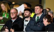 21 November 2023; FAI chairperson Roy Barrett, left, and former Republic of Ireland international Niall Quinn before the international friendly match between Republic of Ireland and New Zealand at the Aviva Stadium in Dublin. Photo by Seb Daly/Sportsfile