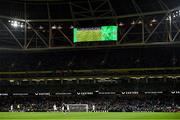21 November 2023; A general view of a big screen during the closing moments of the international friendly match between Republic of Ireland and New Zealand at the Aviva Stadium in Dublin. Photo by Piaras Ó Mídheach/Sportsfile