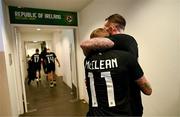 21 November 2023; James McClean and Shane Duffy, right, of Republic of Ireland make their way to the dressing room after the international friendly match between Republic of Ireland and New Zealand at Aviva Stadium in Dublin. Photo by Stephen McCarthy/Sportsfile