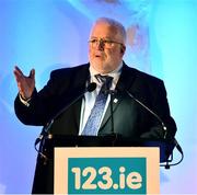 22 November 2023; Athletics Ireland President John Cronin speaking during the 123.ie National Athletics Awards at Crowne Plaza Hotel in Santry, Dublin. A full list of winners from the event can be found at AthleticsIreland.ie Photo by Sam Barnes/Sportsfile