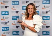 22 November 2023; Special Recognition Award recipient Susan Smith Walsh with her award during the 123.ie National Athletics Awards at Crowne Plaza Hotel in Santry, Dublin. A full list of winners from the event can be found at AthleticsIreland.ie Photo by Sam Barnes/Sportsfile
