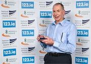 22 November 2023; Official of the Year Martin Wilkinson with his award during the 123.ie National Athletics Awards at Crowne Plaza Hotel in Santry, Dublin. A full list of winners from the event can be found at AthleticsIreland.ie Photo by Sam Barnes/Sportsfile